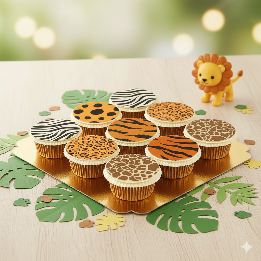 Cupcakes - dieren patroon