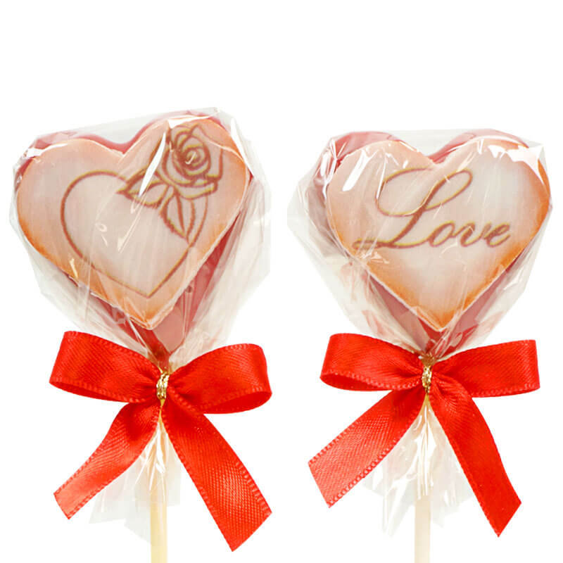 Valentijnsdag hartvormige Cake Pops Rood (12 Stuks)