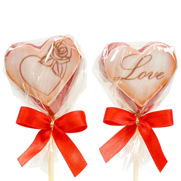 Valentijnsdag hartvormige Cake Pops Rood (12 Stuks)