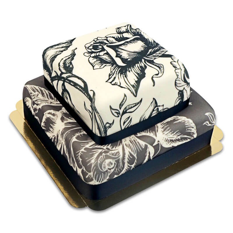 Vintage Black & White Bruidstaart