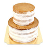 Naked Cake vanille twee lagen met koekjescrunch