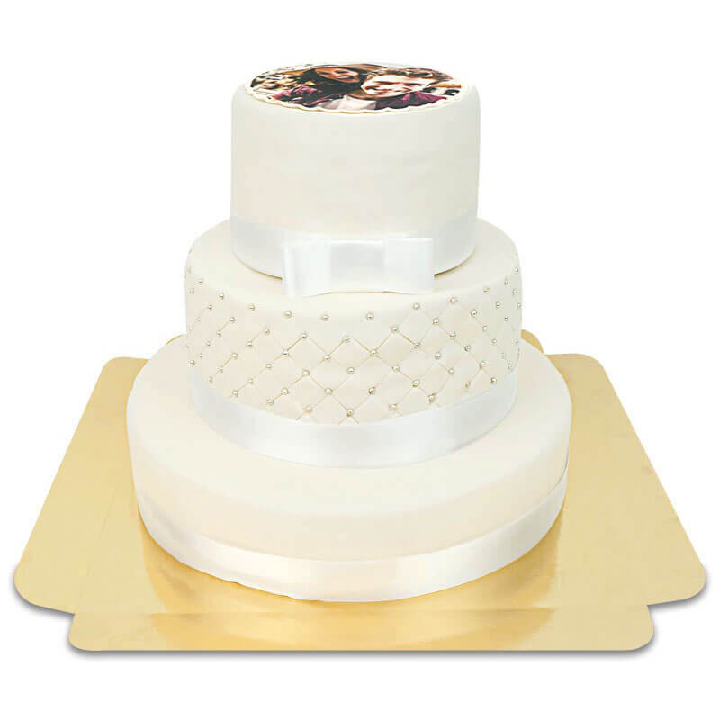 Witte foto-bruidstaart "White Wedding"