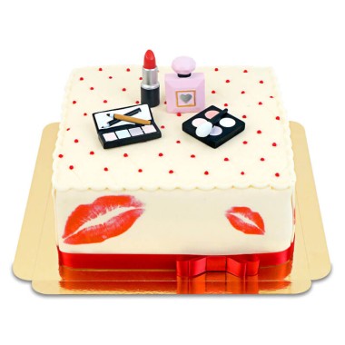 Luxe Make-Up taart, vierkant dubbele hoogte