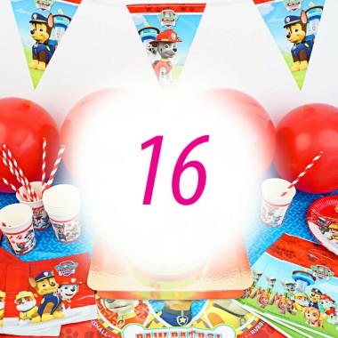 Partyset PAW Patrol® voor 16 personen - zonder taart